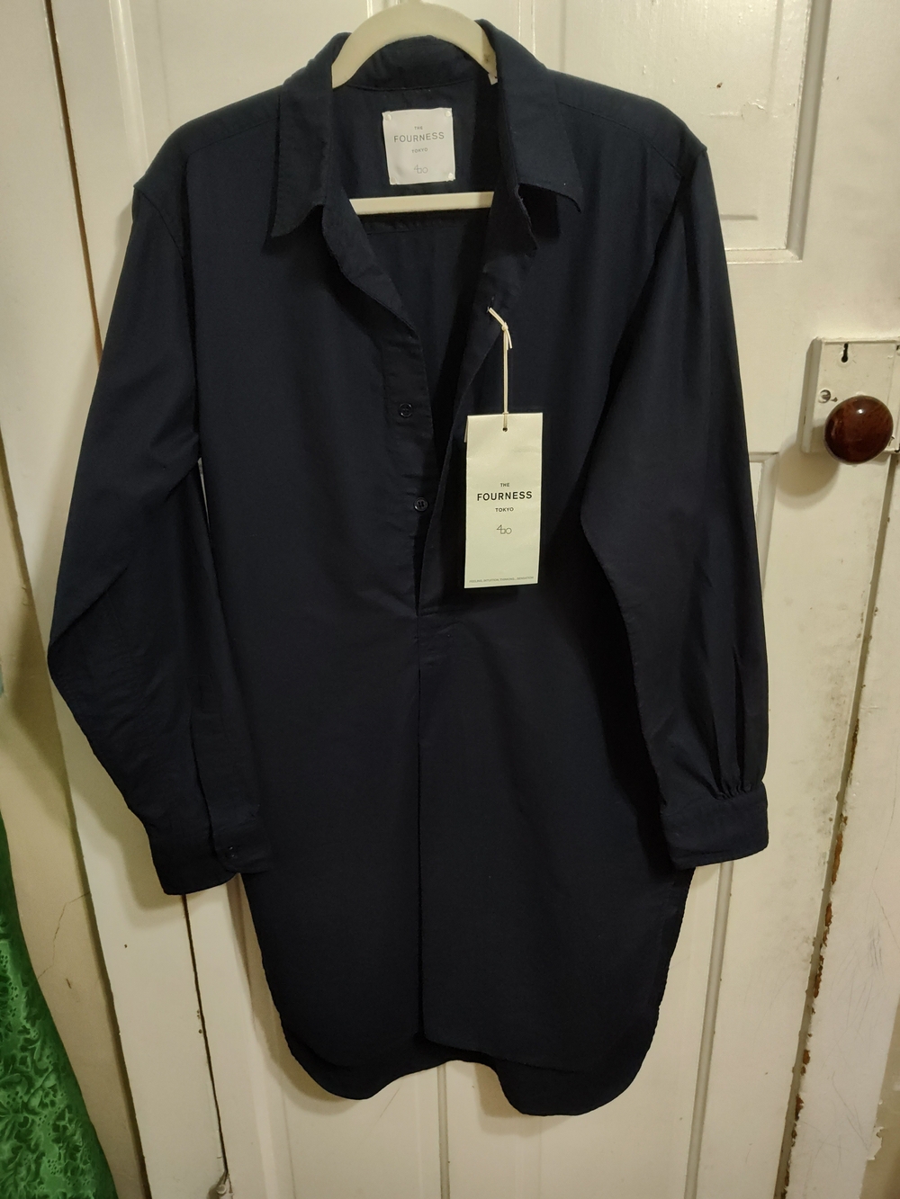 Navy Casual Button-Down Longline Shirt